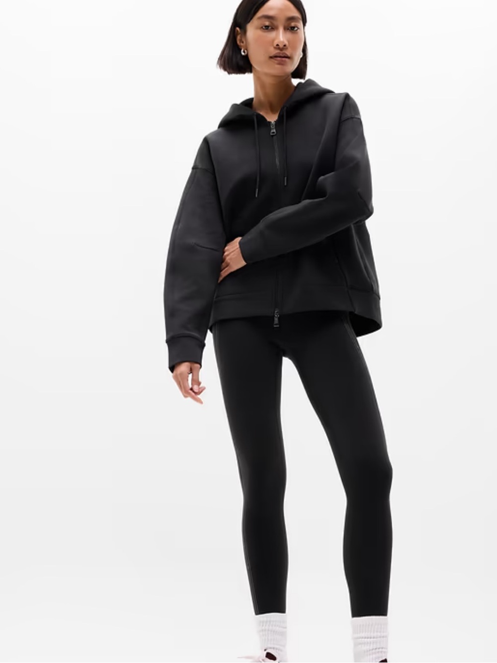 NWT Athleta Form Knit Full Zip Black Hoodie Size Small